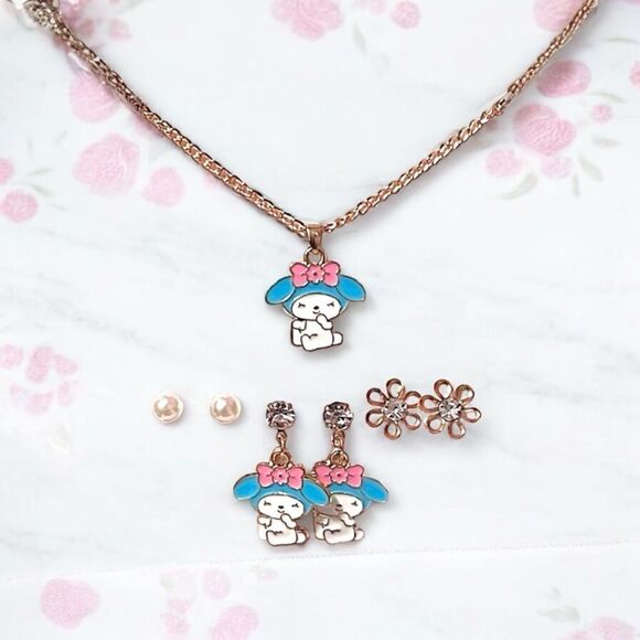 Sanrio Jewelry - Super Cute Hello Kitty Necklace And Earrings Set